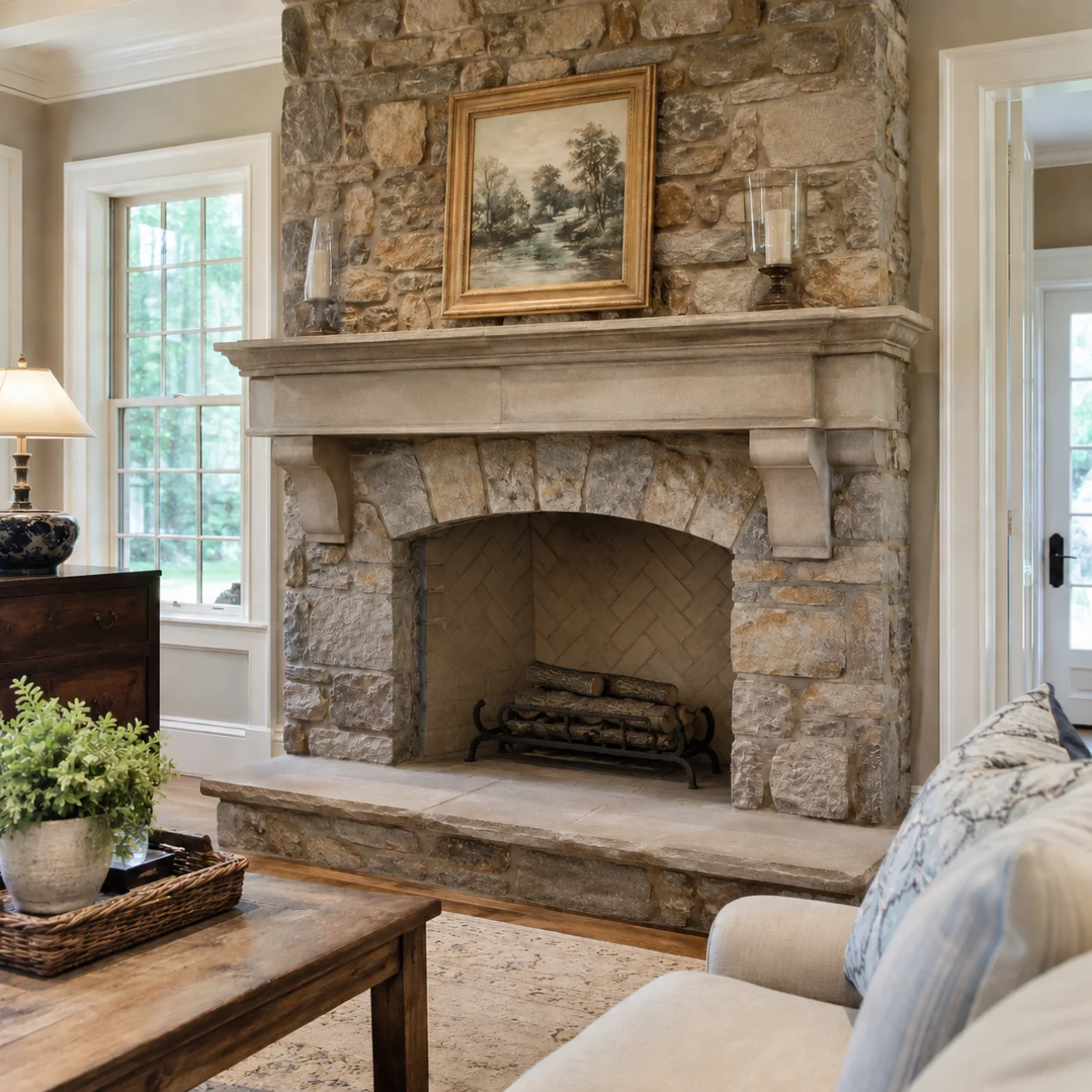 Indoor Fireplace Installation on the Main Line by Main Line Hardscapes