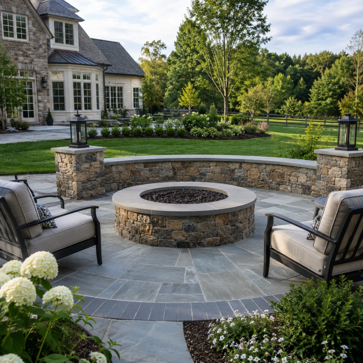 Outdoor Fireplace Installation in Villanova, PA by Main Line Hardscapes