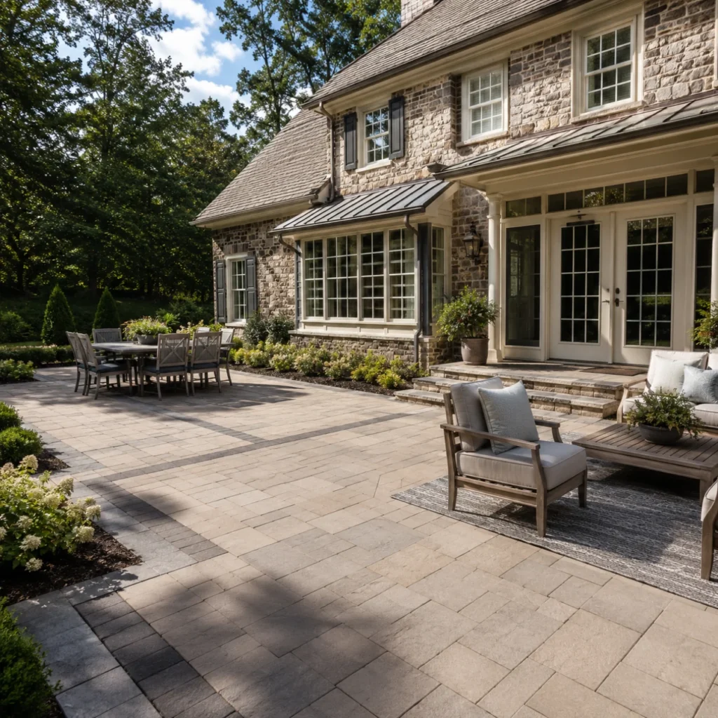 Paver patio installation in Gladwyne, PA by Main Line Hardscapes