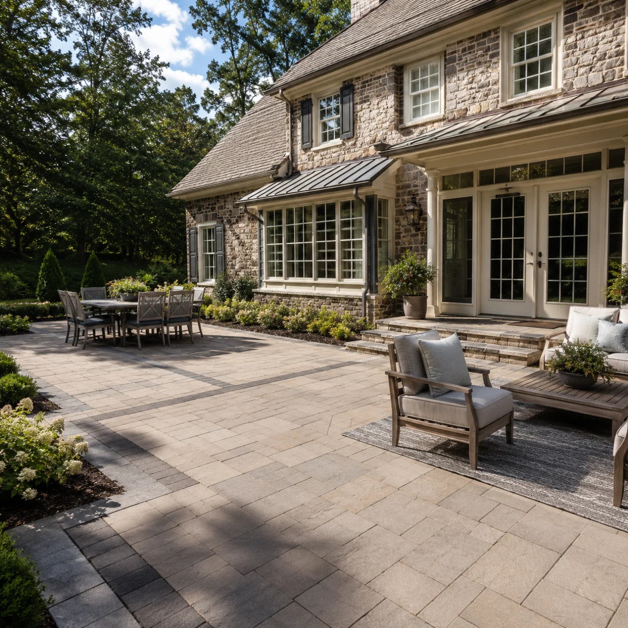 Paver patio installation in Gladwyne, PA by Main Line Hardscapes