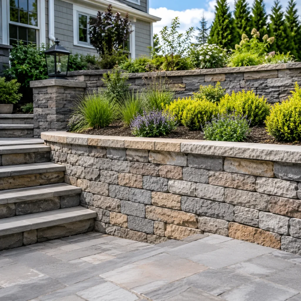 Retaining Wall Installation in Gladwyne, PA by Main Line Hardscapes