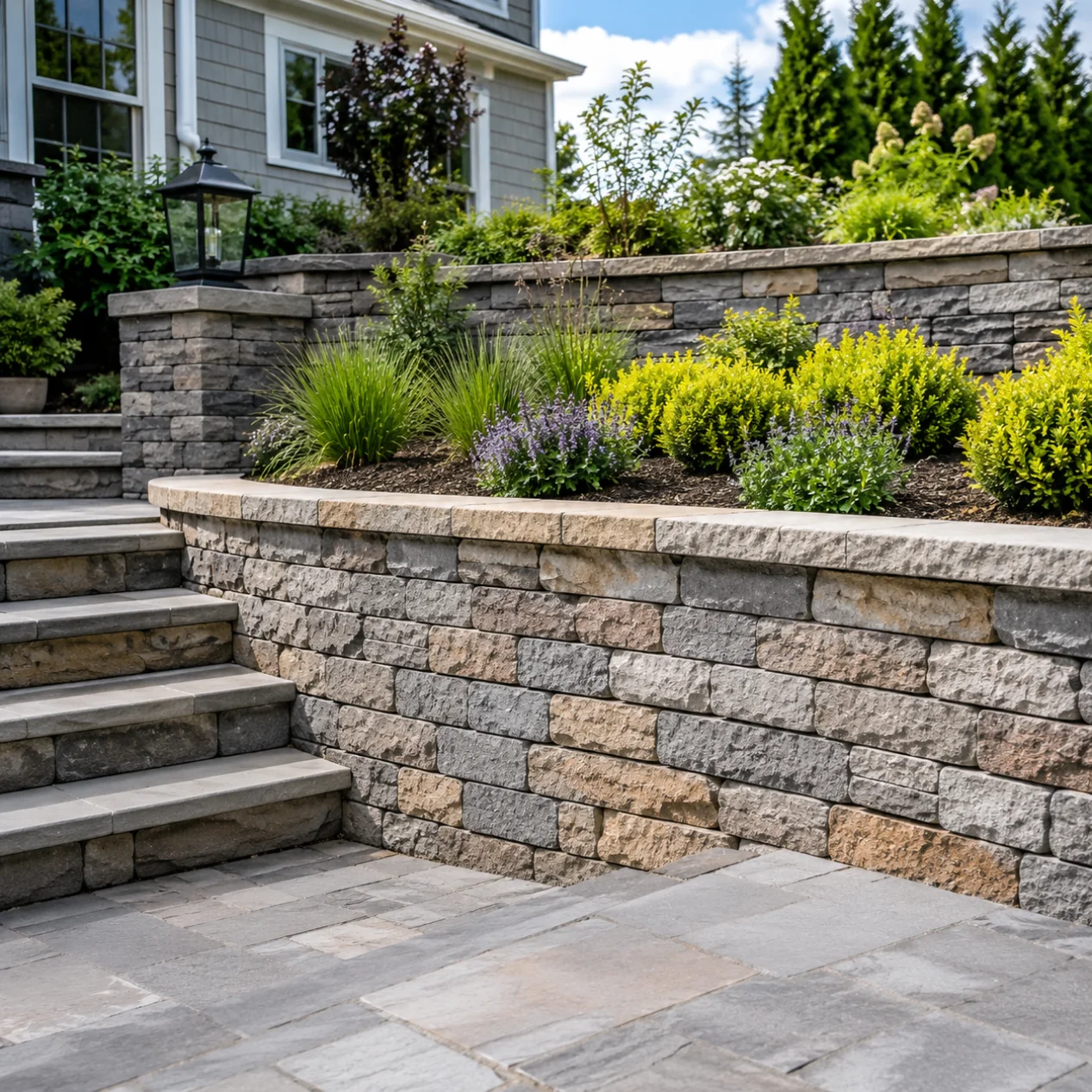 Retaining Wall Installation in Gladwyne, PA by Main Line Hardscapes