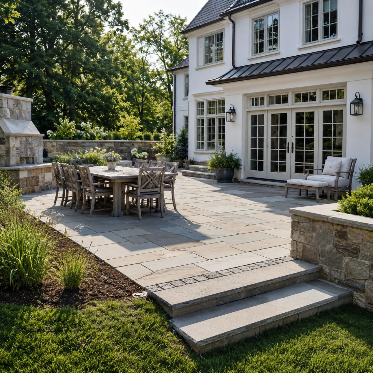 Stone Patio Installation in Villanova, PA by Main Line Hardscapes